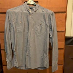 Alexander Julian long sleeve gray men’s shirt size large. 100% organic cotton.